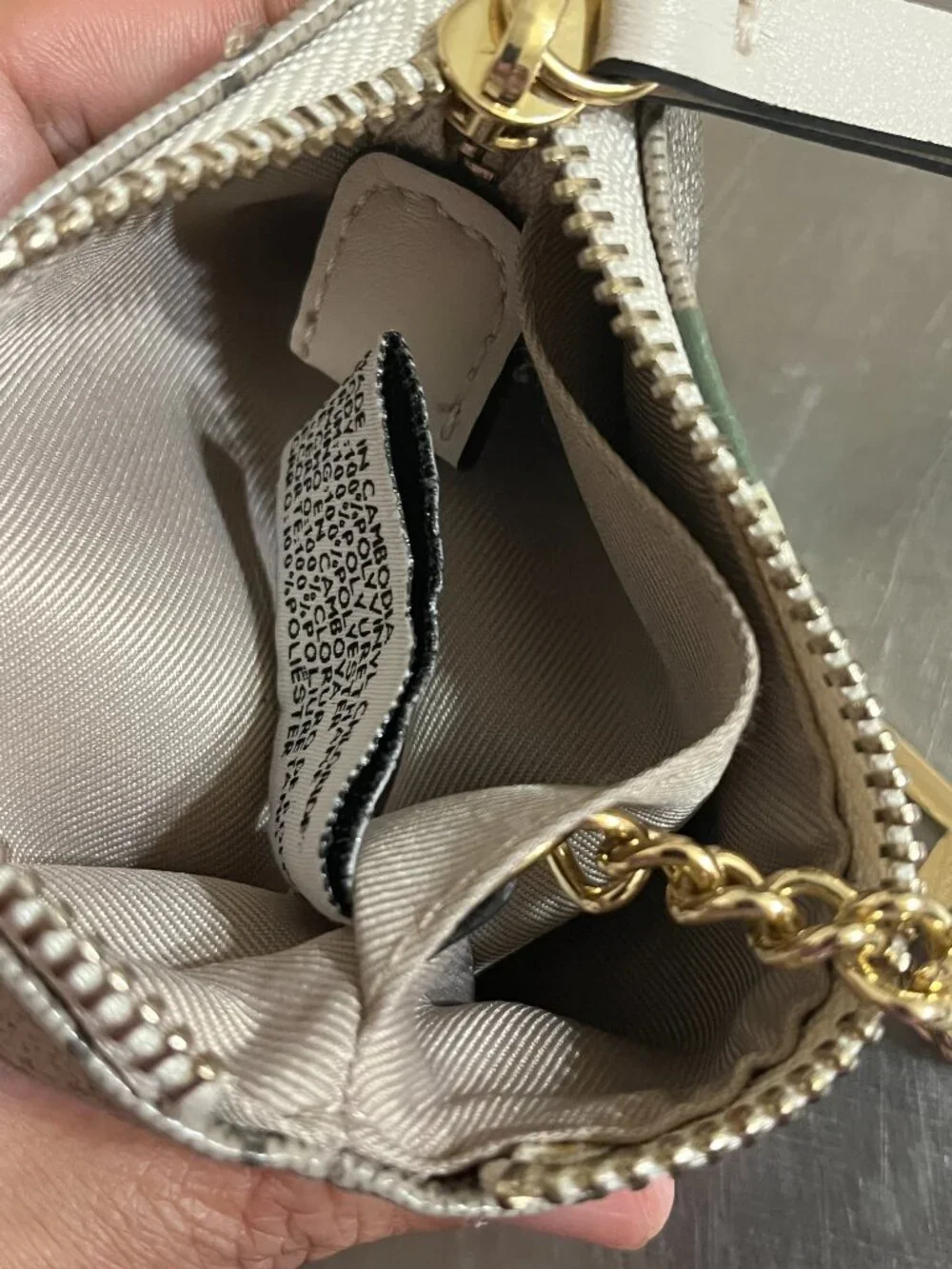 NINE WEST Geometric Pattern Zip Pouch Key Chain NWOT